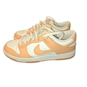 Nike Dunk Low Casual Shoes Leather Sneakers Everyday Style Orange White Size 9.5